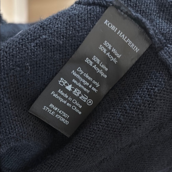 $268 Kobi Halperin Navy Blue Fringe Sequin Jacket Cardigan - Picture 9 of 9